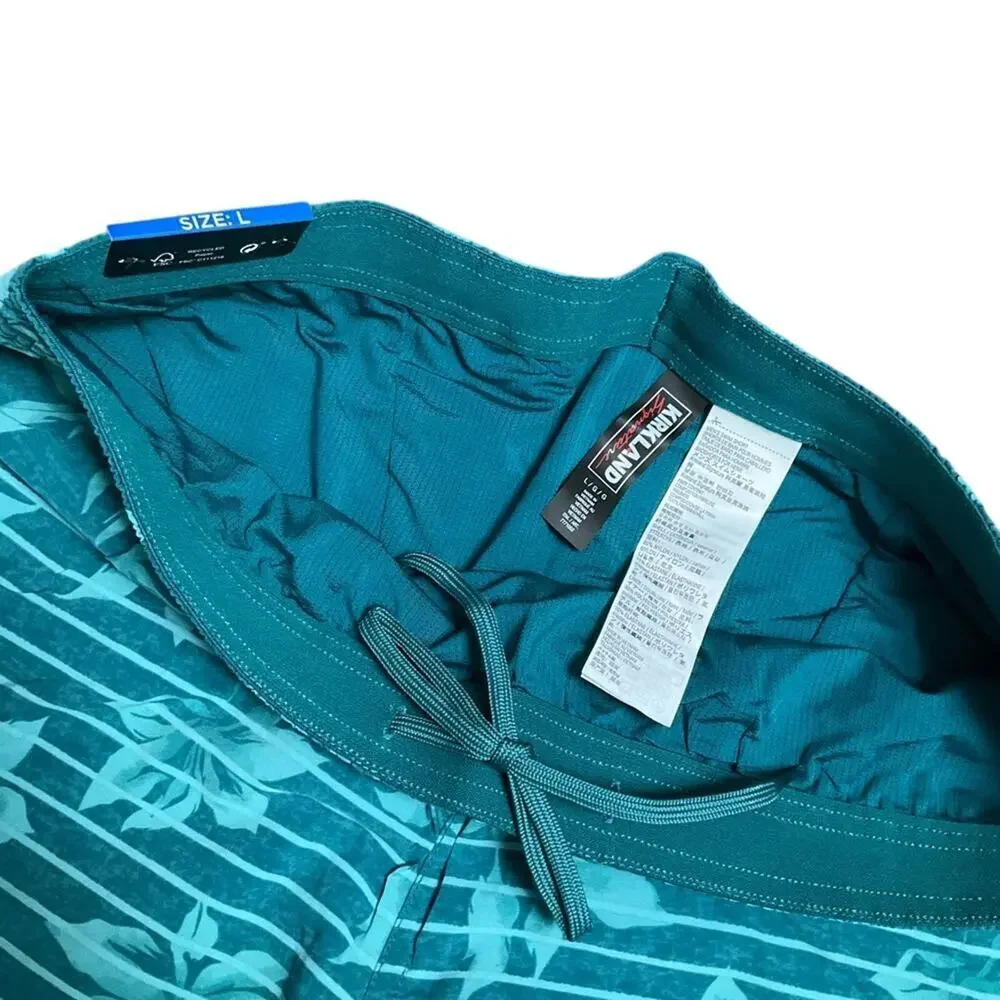 Kirkland Signature Mens Swim Shorts Green Size Large NWT